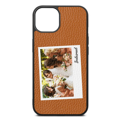 Bridesmaid Photo Tan Pebble Leather iPhone 13 Case