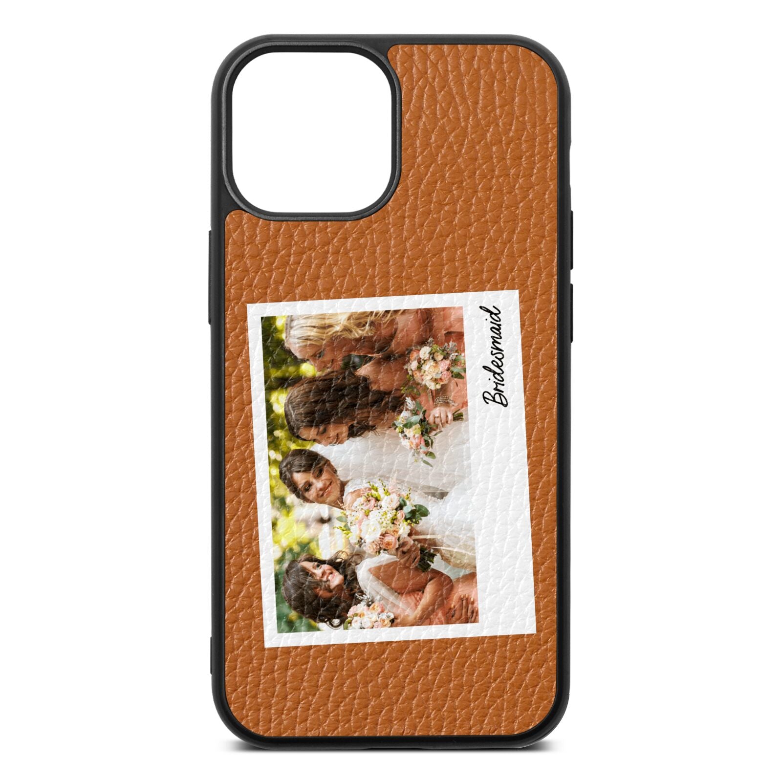 Bridesmaid Photo Tan Pebble Leather iPhone 13 Mini Case