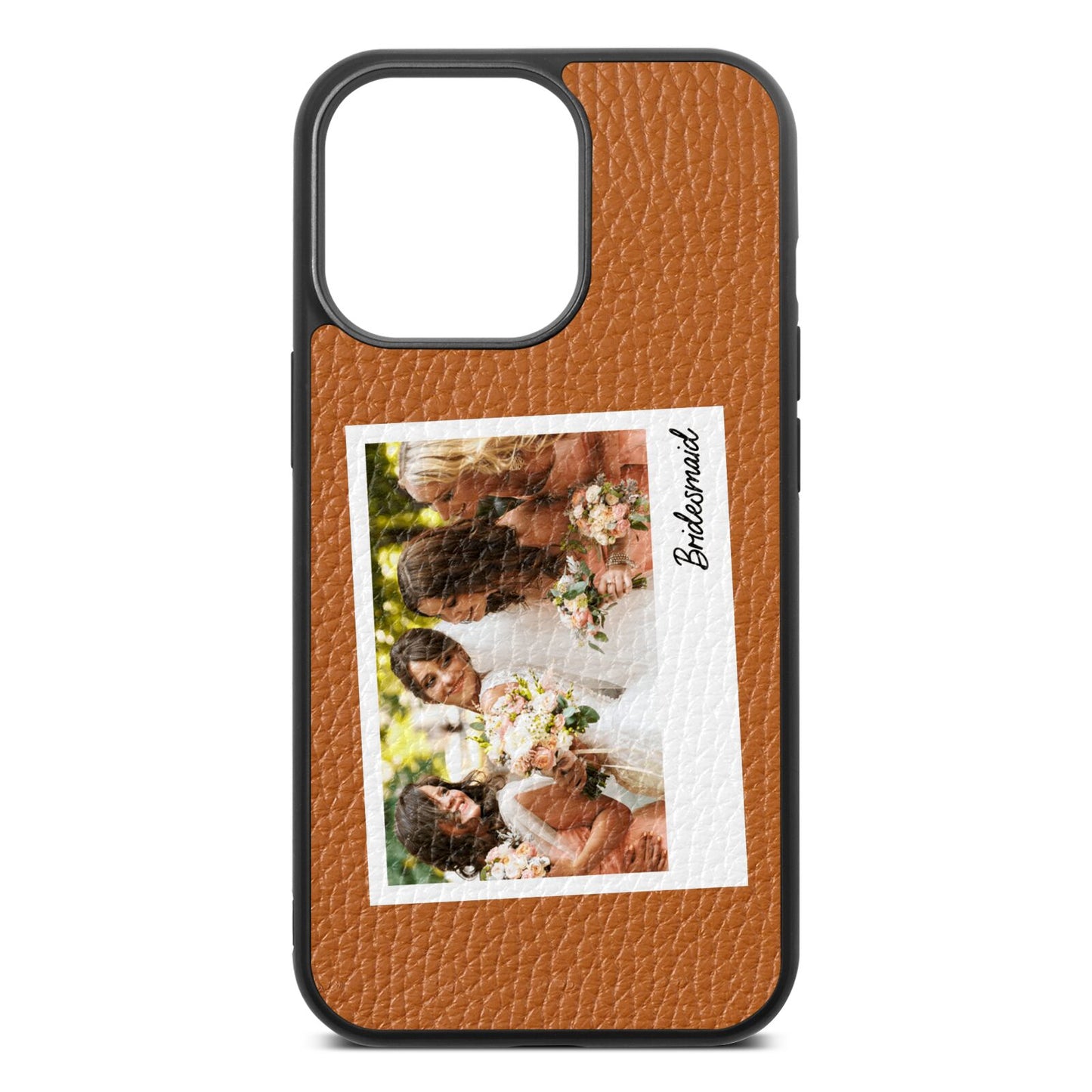 Bridesmaid Photo Tan Pebble Leather iPhone 13 Pro Case