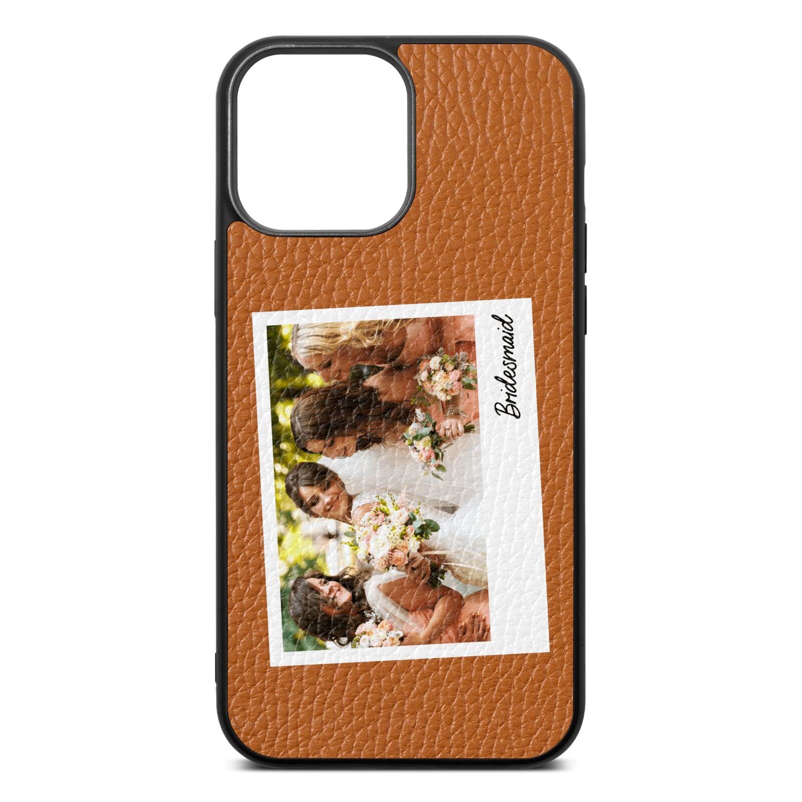 Bridesmaid Photo Tan Pebble Leather iPhone 13 Pro Max Case