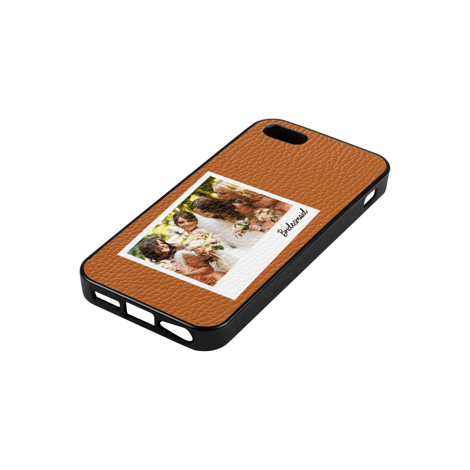 Bridesmaid Photo Tan Pebble Leather iPhone 5 Case Side Angle