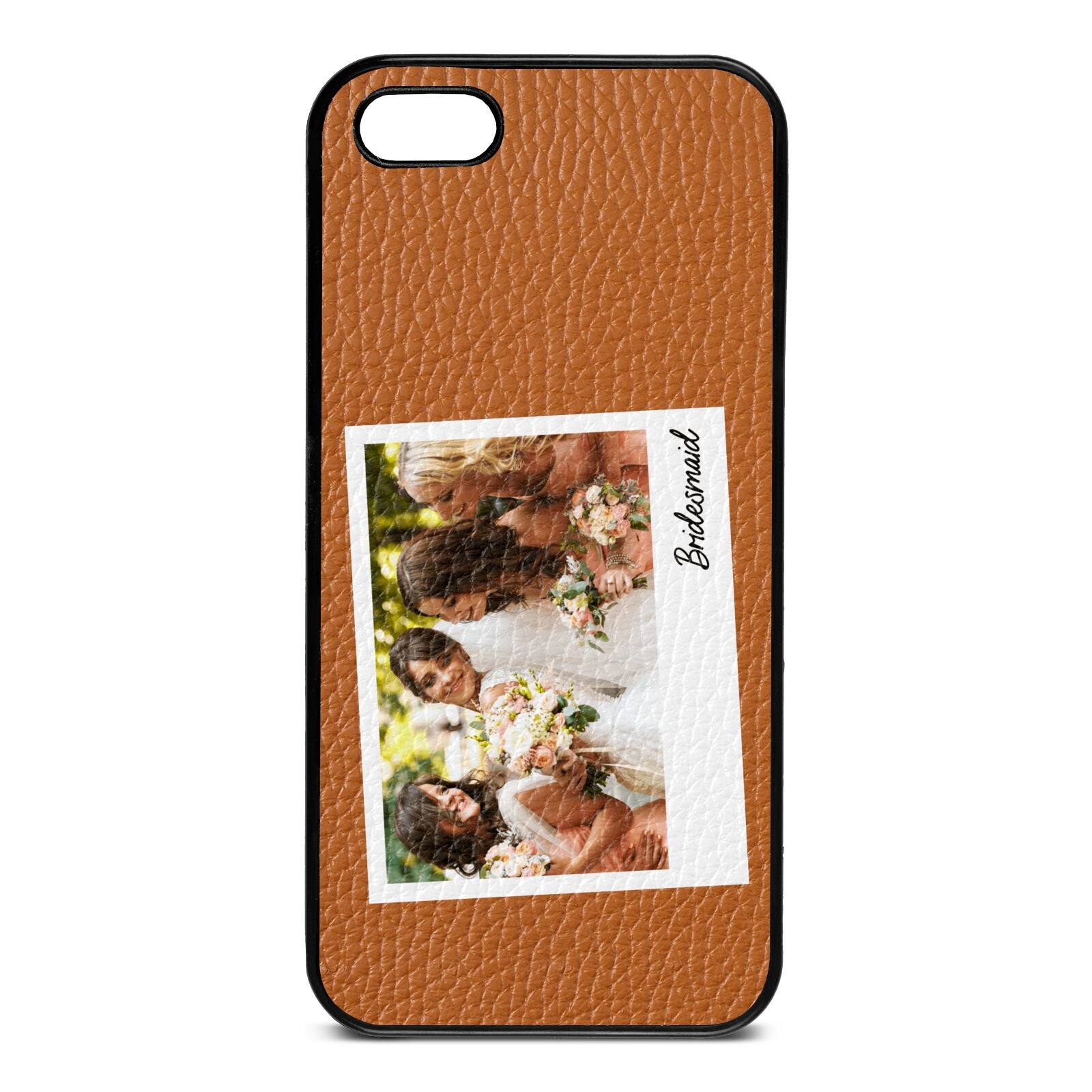 Bridesmaid Photo Tan Pebble Leather iPhone 5 Case