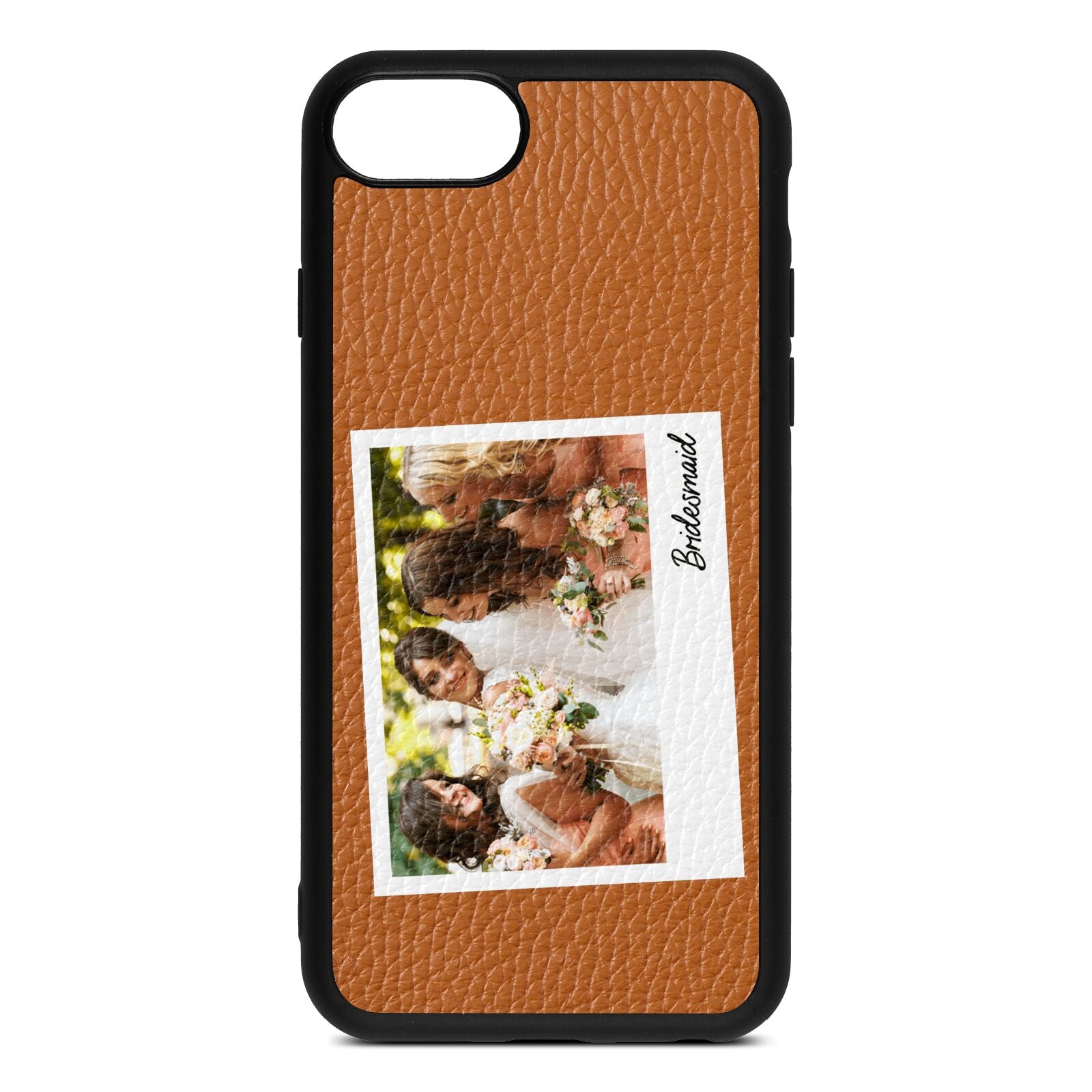 Bridesmaid Photo Tan Pebble Leather iPhone 8 Case