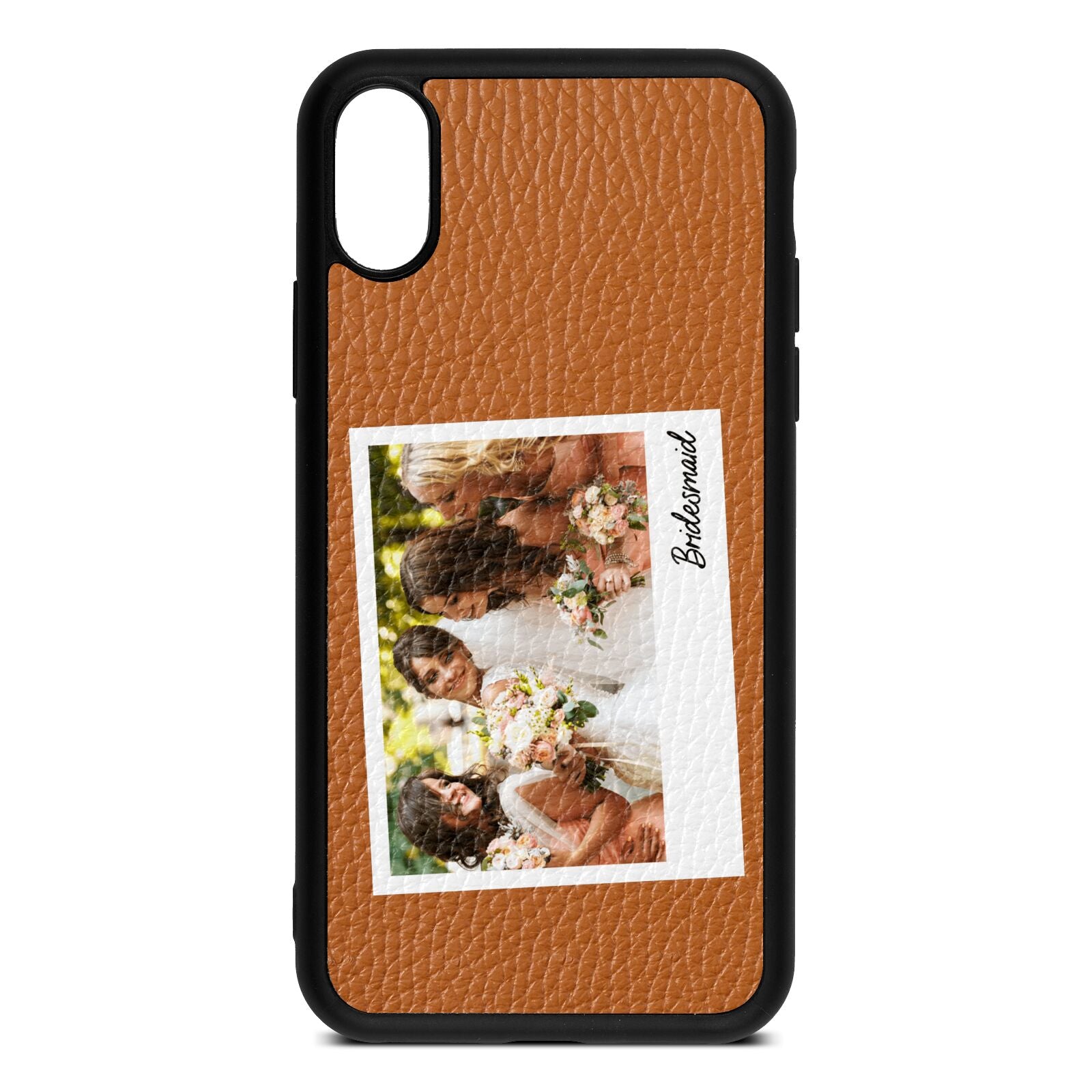 Bridesmaid Photo Tan Pebble Leather iPhone Xs Case