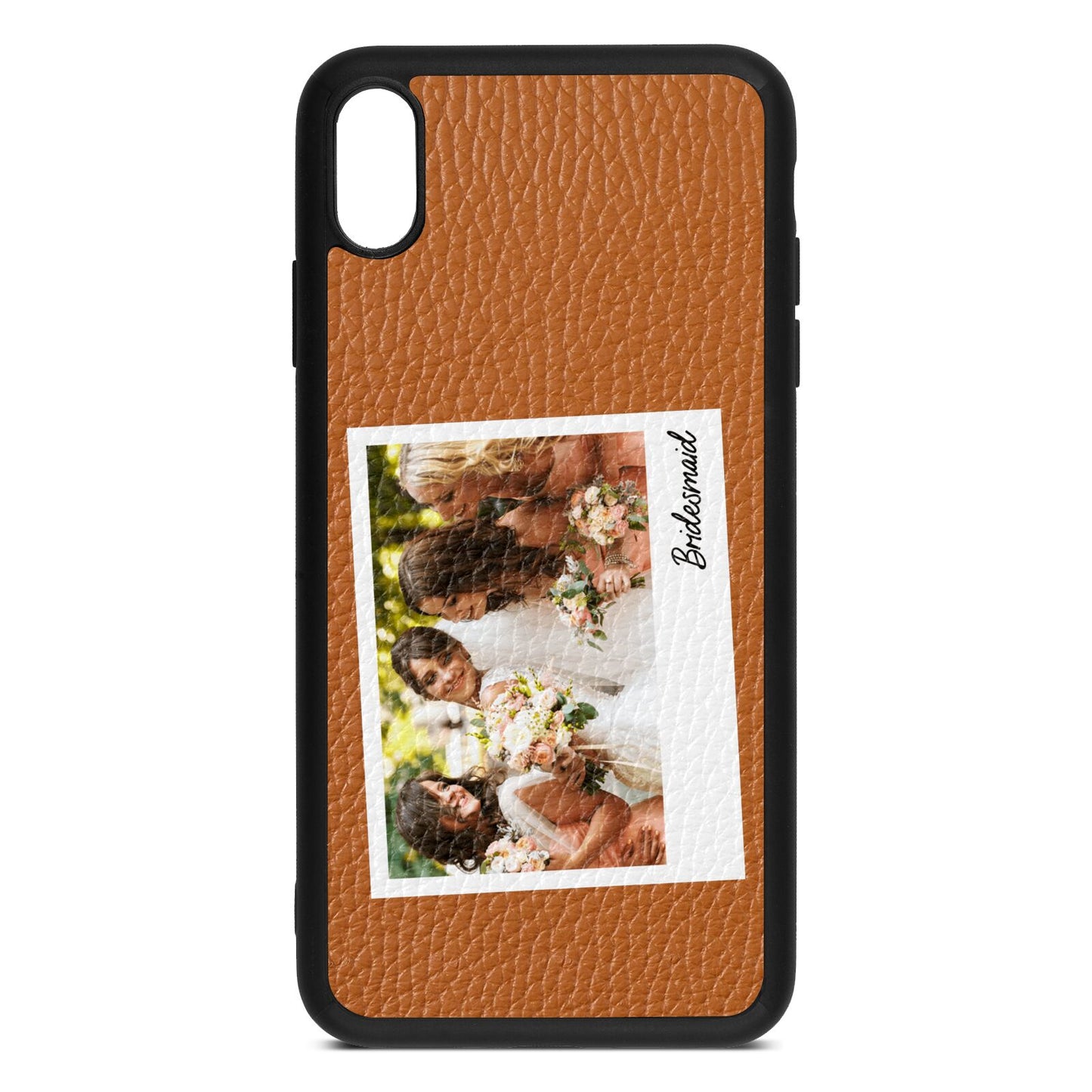 Bridesmaid Photo Tan Pebble Leather iPhone Xs Max Case