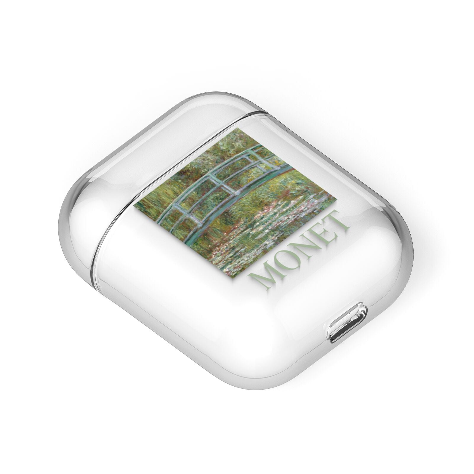 Bridge Over A Pond Of Water Lilies By Monet AirPods Case Laid Flat