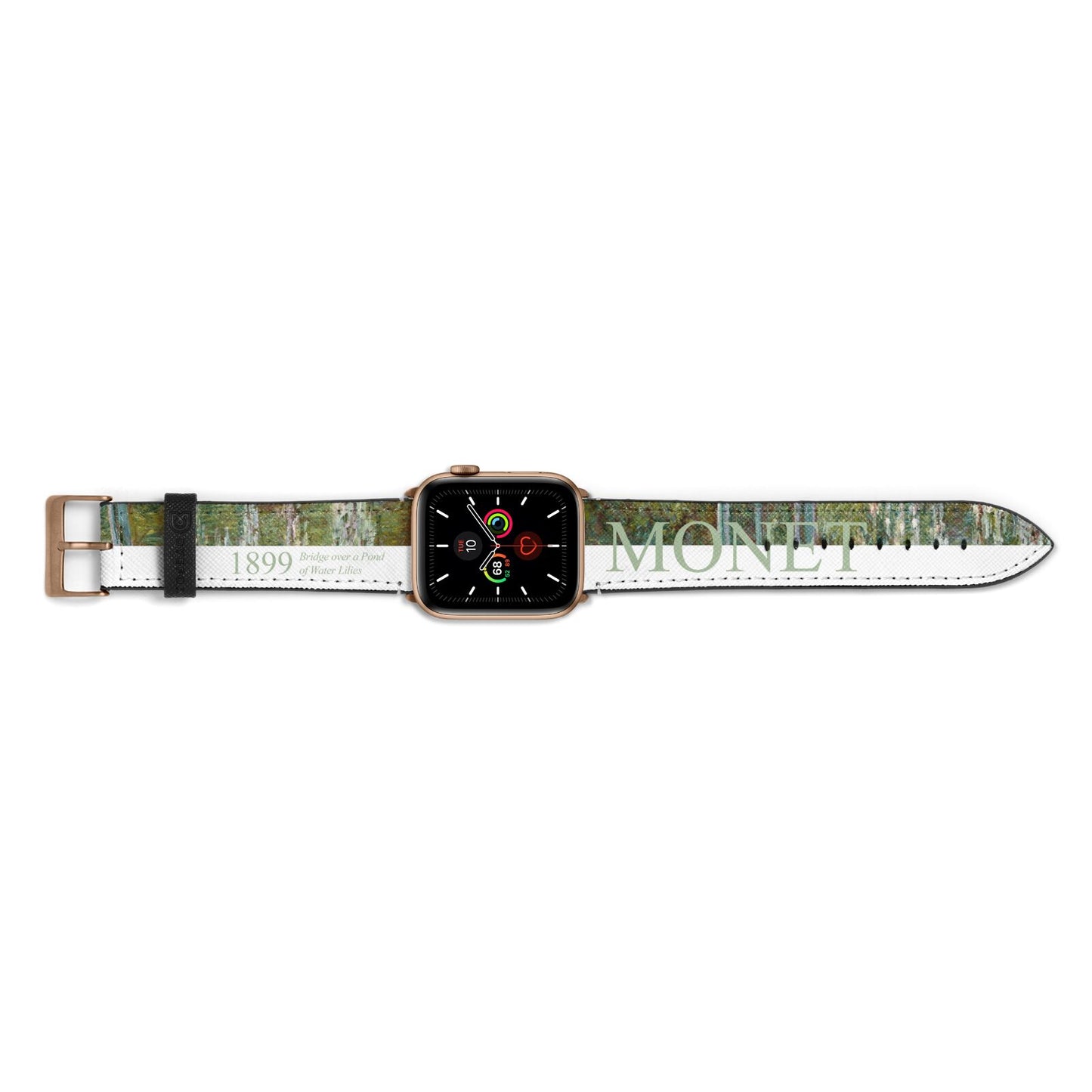 Bridge Over A Pond Of Water Lilies By Monet Apple Watch Strap Landscape Image Gold Hardware