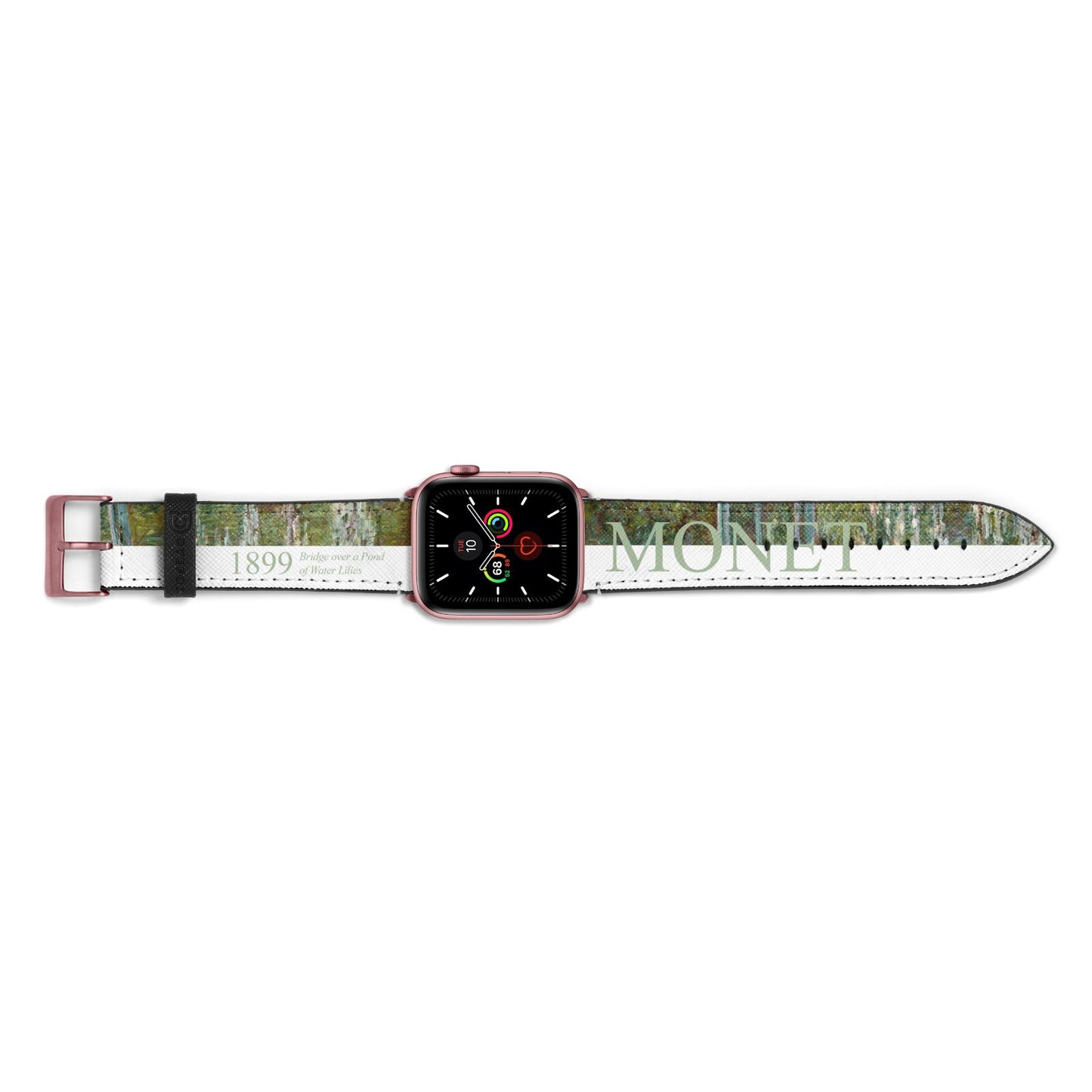 Bridge Over A Pond Of Water Lilies By Monet Apple Watch Strap Landscape Image Rose Gold Hardware