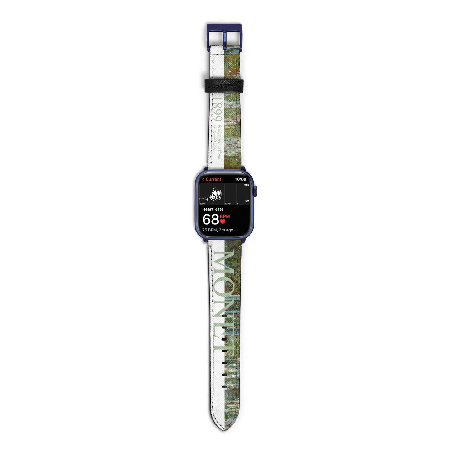 Bridge Over A Pond Of Water Lilies By Monet Apple Watch Strap Size 38mm with Blue Hardware