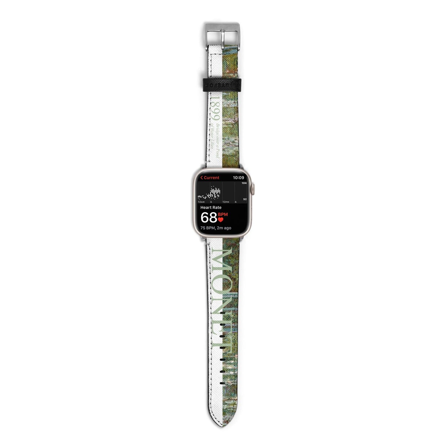 Bridge Over A Pond Of Water Lilies By Monet Apple Watch Strap Size 38mm with Silver Hardware