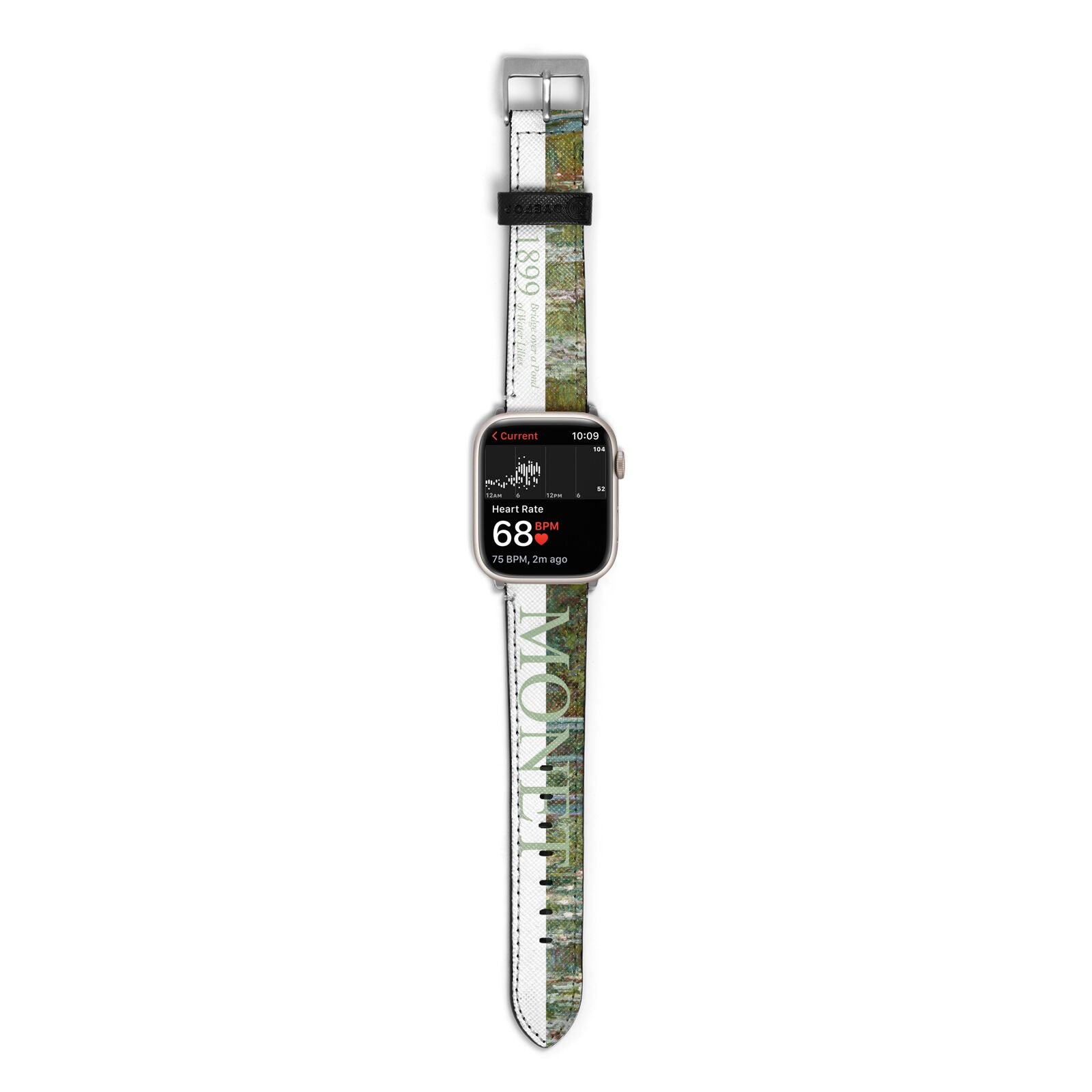 Bridge Over A Pond Of Water Lilies By Monet Apple Watch Strap Size 38mm with Silver Hardware