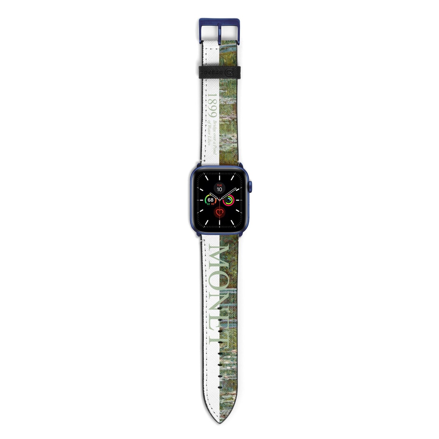 Bridge Over A Pond Of Water Lilies By Monet Apple Watch Strap with Blue Hardware