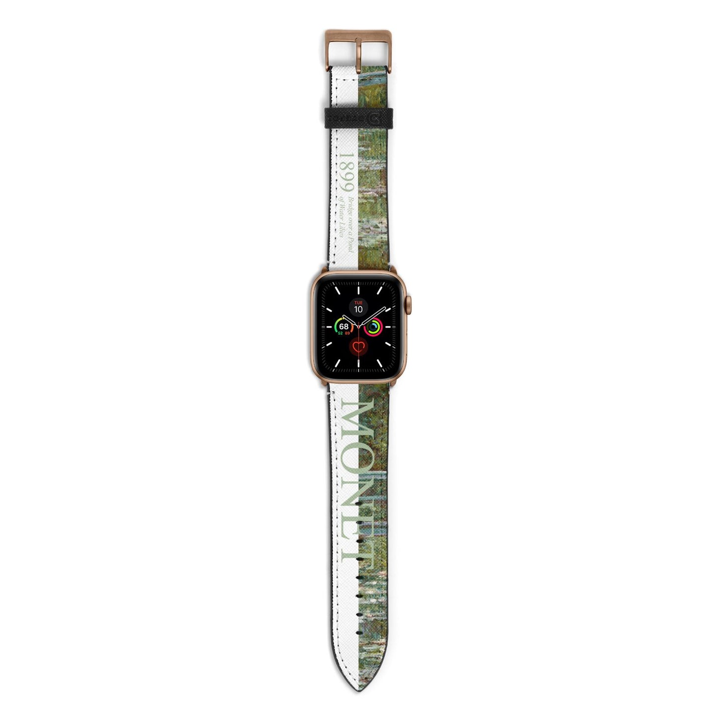 Bridge Over A Pond Of Water Lilies By Monet Apple Watch Strap with Gold Hardware