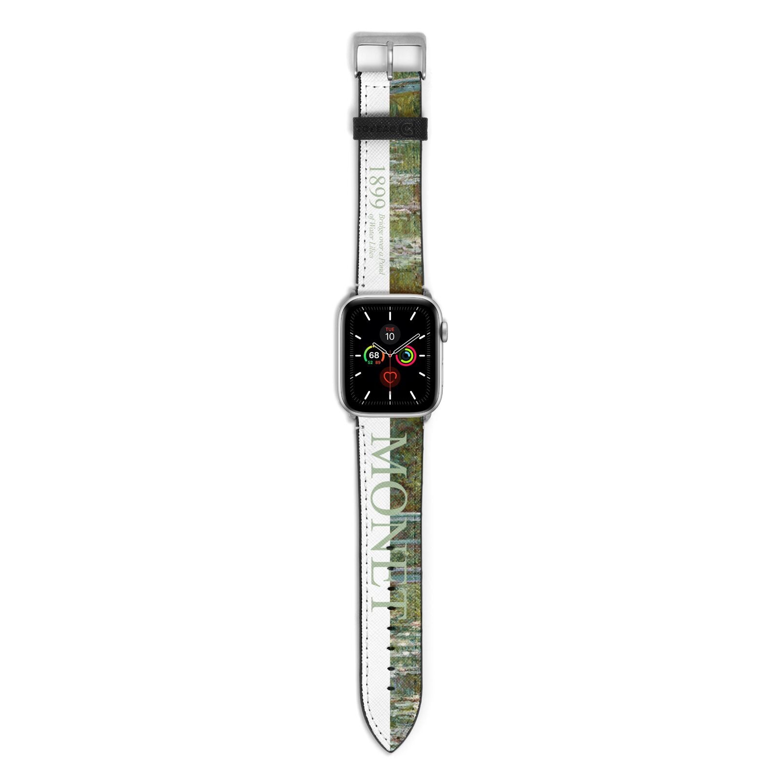 Bridge Over A Pond Of Water Lilies By Monet Apple Watch Strap with Silver Hardware