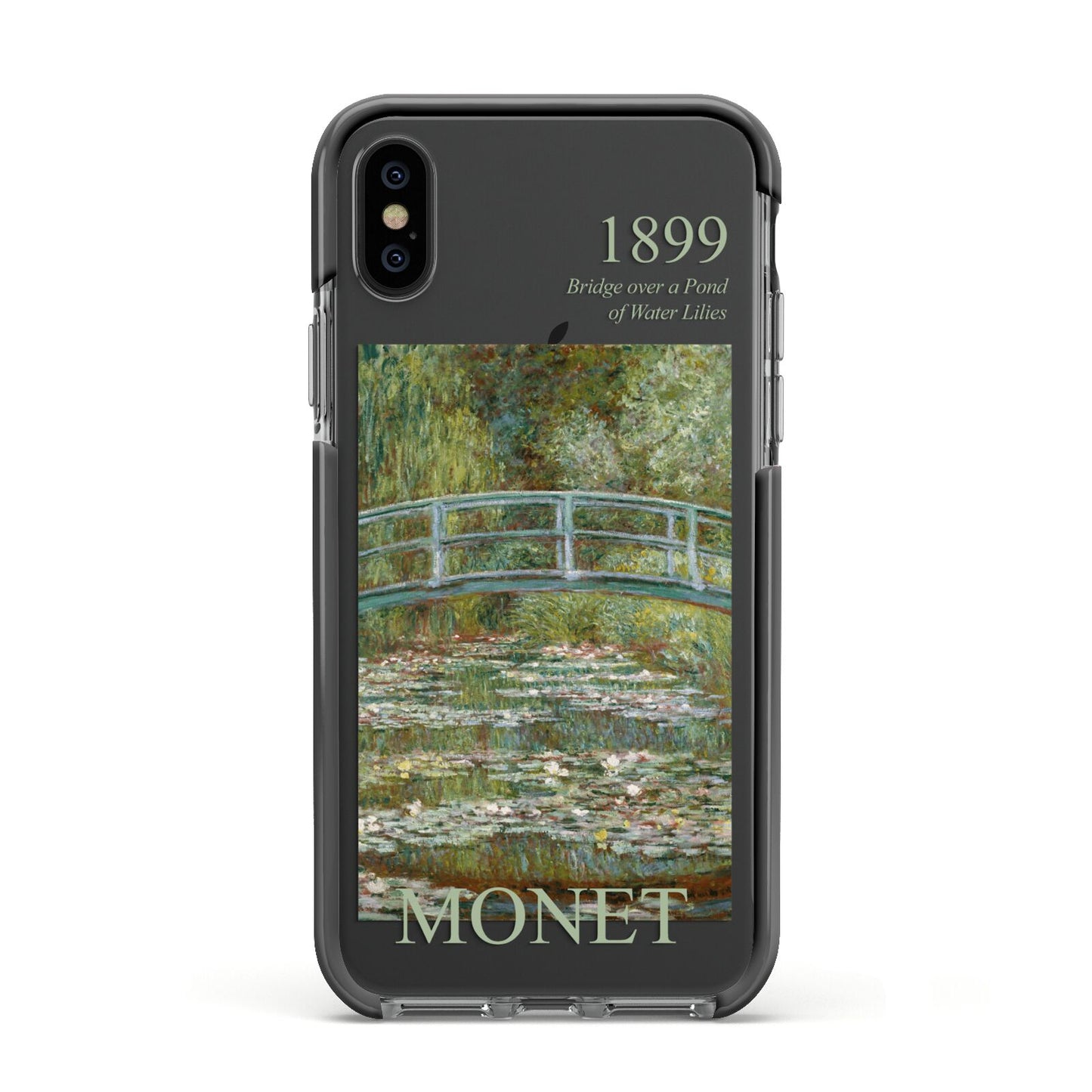 Bridge Over A Pond Of Water Lilies By Monet Apple iPhone Xs Impact Case Black Edge on Black Phone