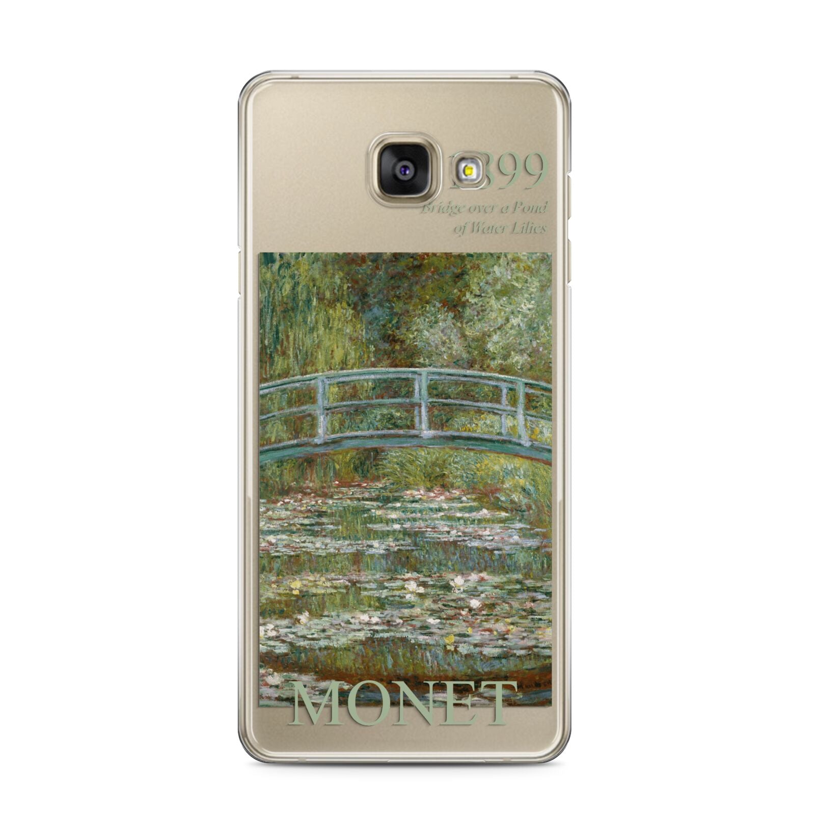 Bridge Over A Pond Of Water Lilies By Monet Samsung Galaxy A3 2016 Case on gold phone