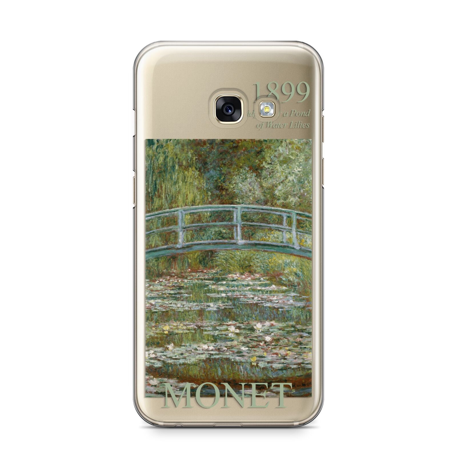 Bridge Over A Pond Of Water Lilies By Monet Samsung Galaxy A3 2017 Case on gold phone