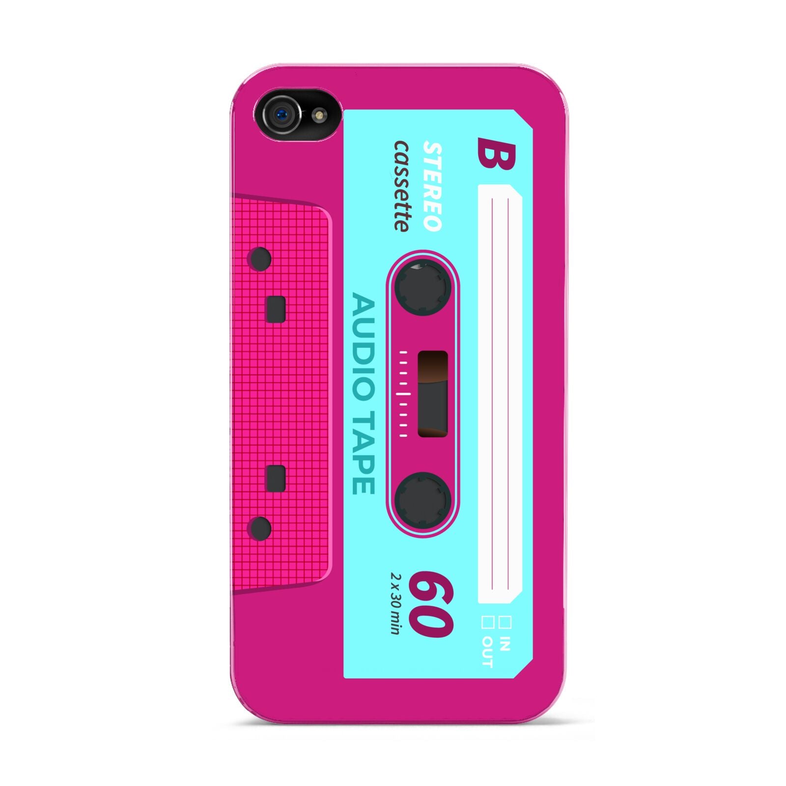 Bright Pink Cassette Tape Apple iPhone 4s Case