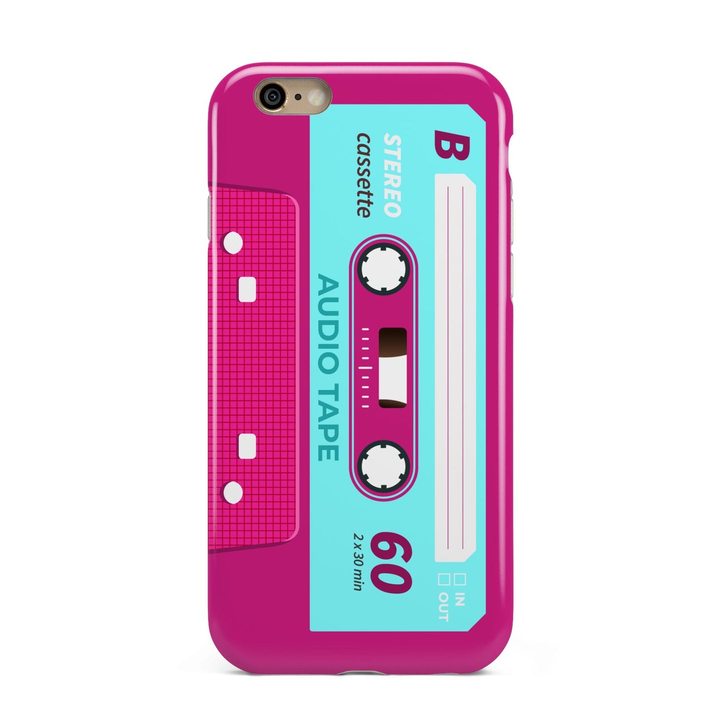 Bright Pink Cassette Tape Apple iPhone 6 3D Tough Case