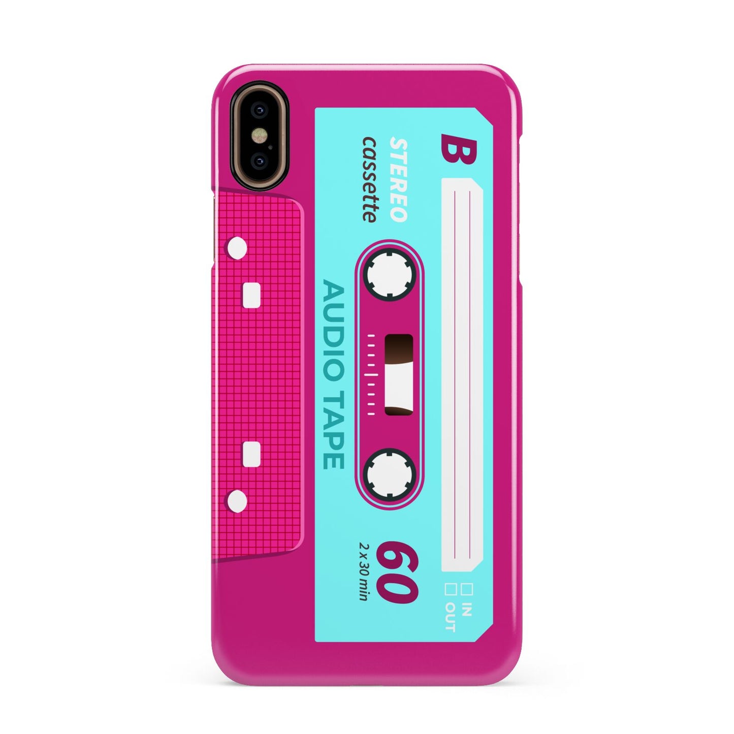 Bright Pink Cassette Tape Apple iPhone Xs Max 3D Snap Case