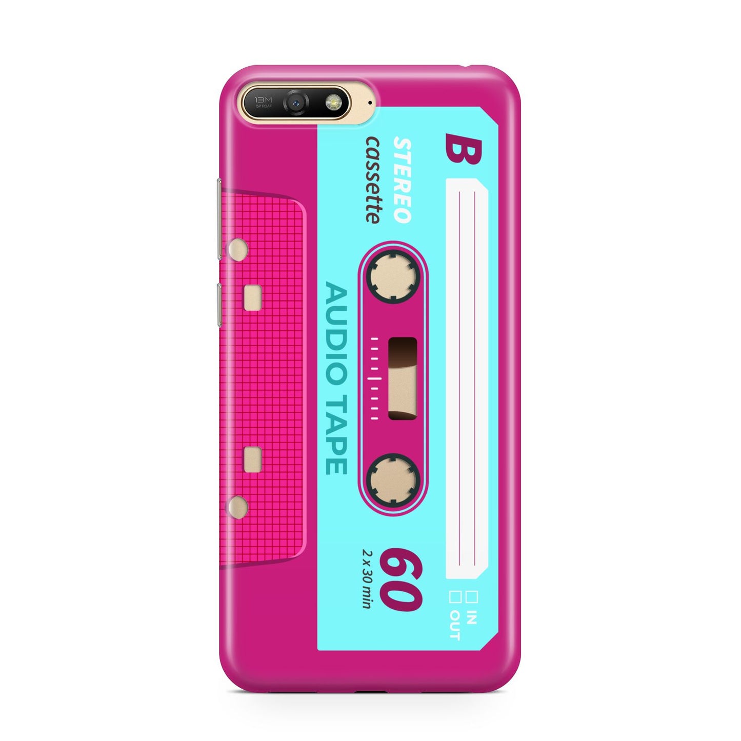 Bright Pink Cassette Tape Huawei Y6 2018