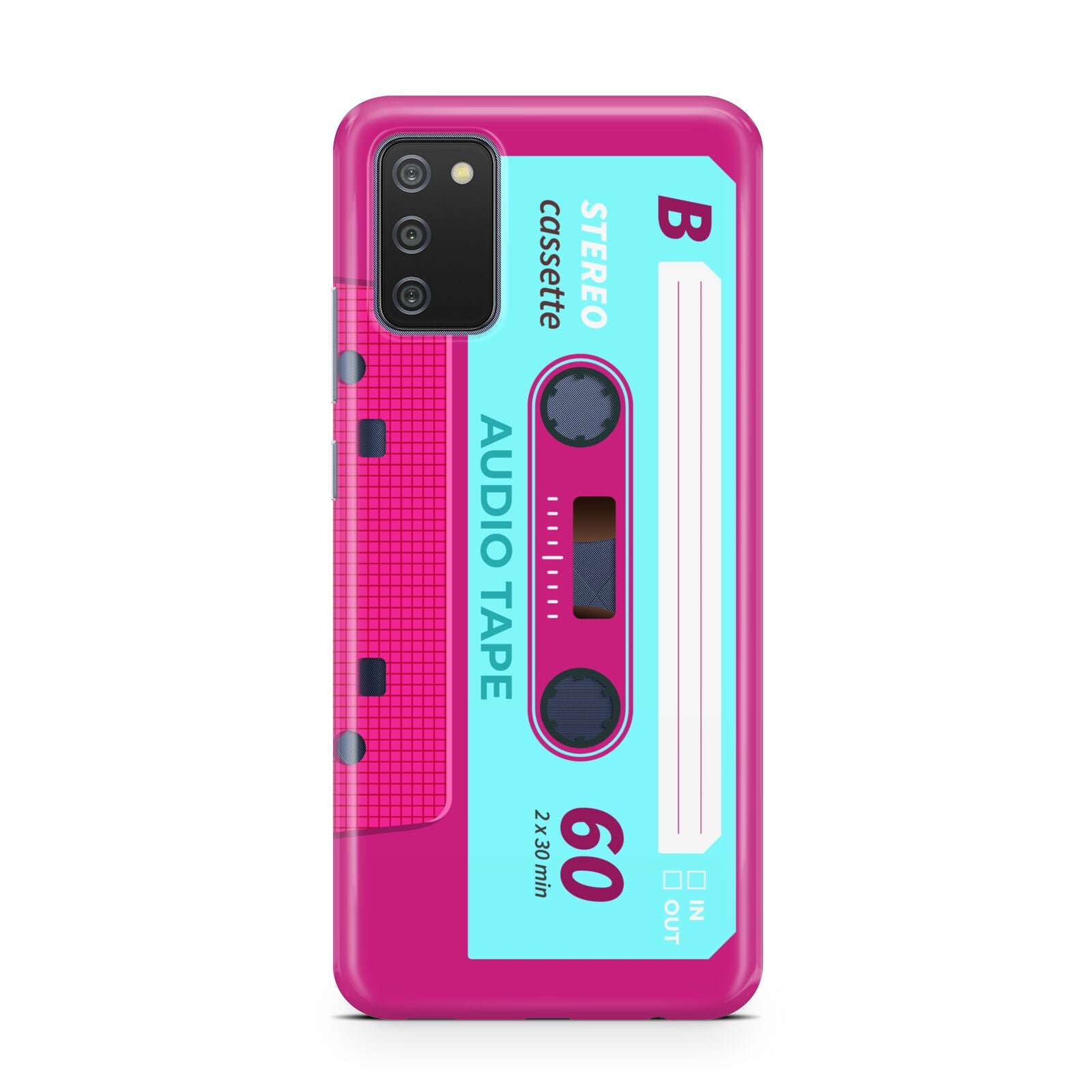 Bright Pink Cassette Tape Samsung A02s Case