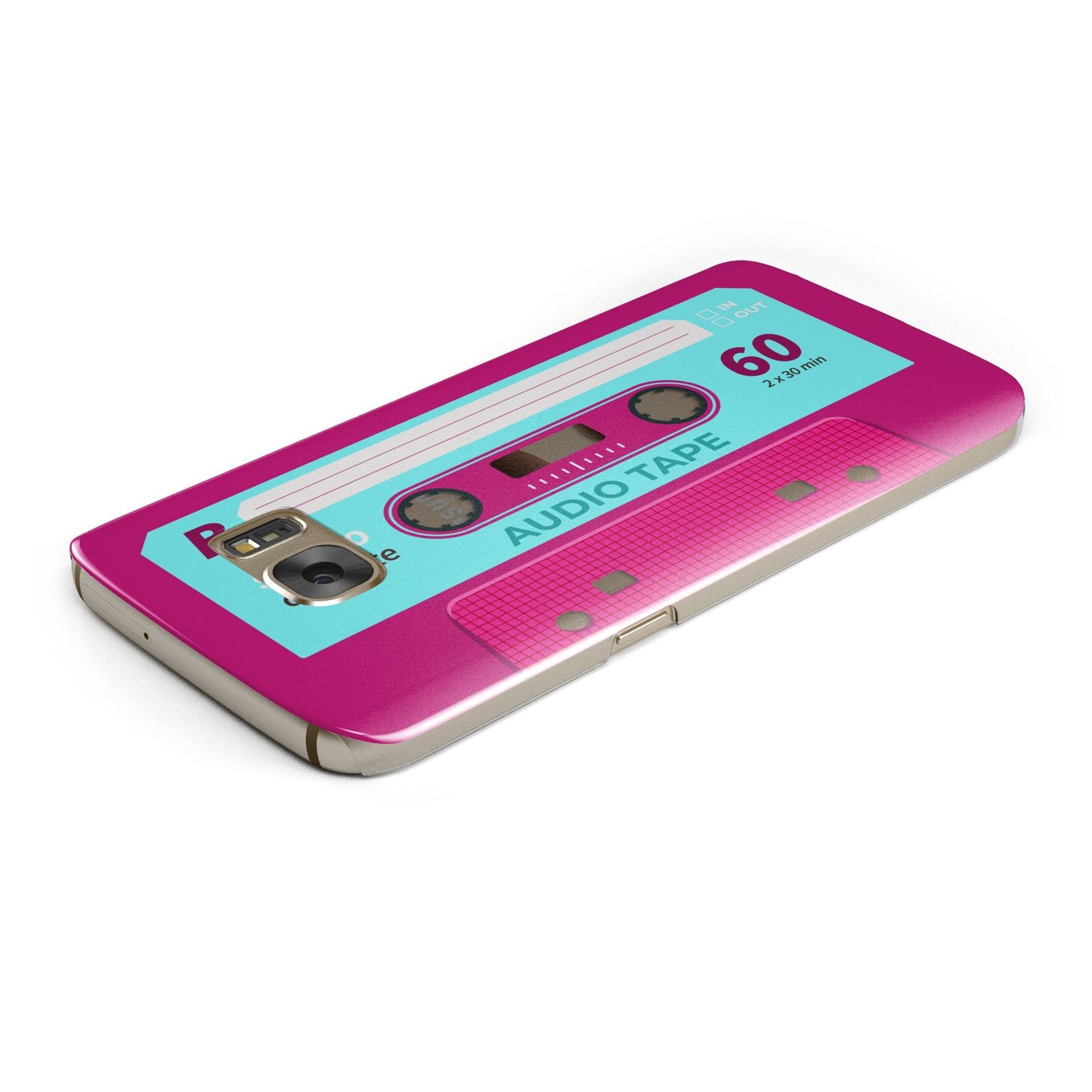 Bright Pink Cassette Tape Samsung Galaxy Case Top Cutout