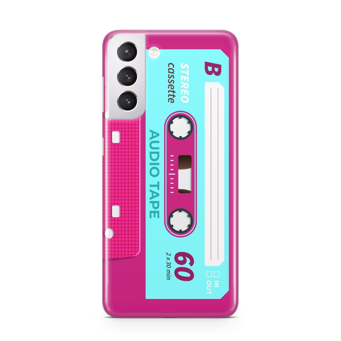 Bright Pink Cassette Tape Samsung S21 Case