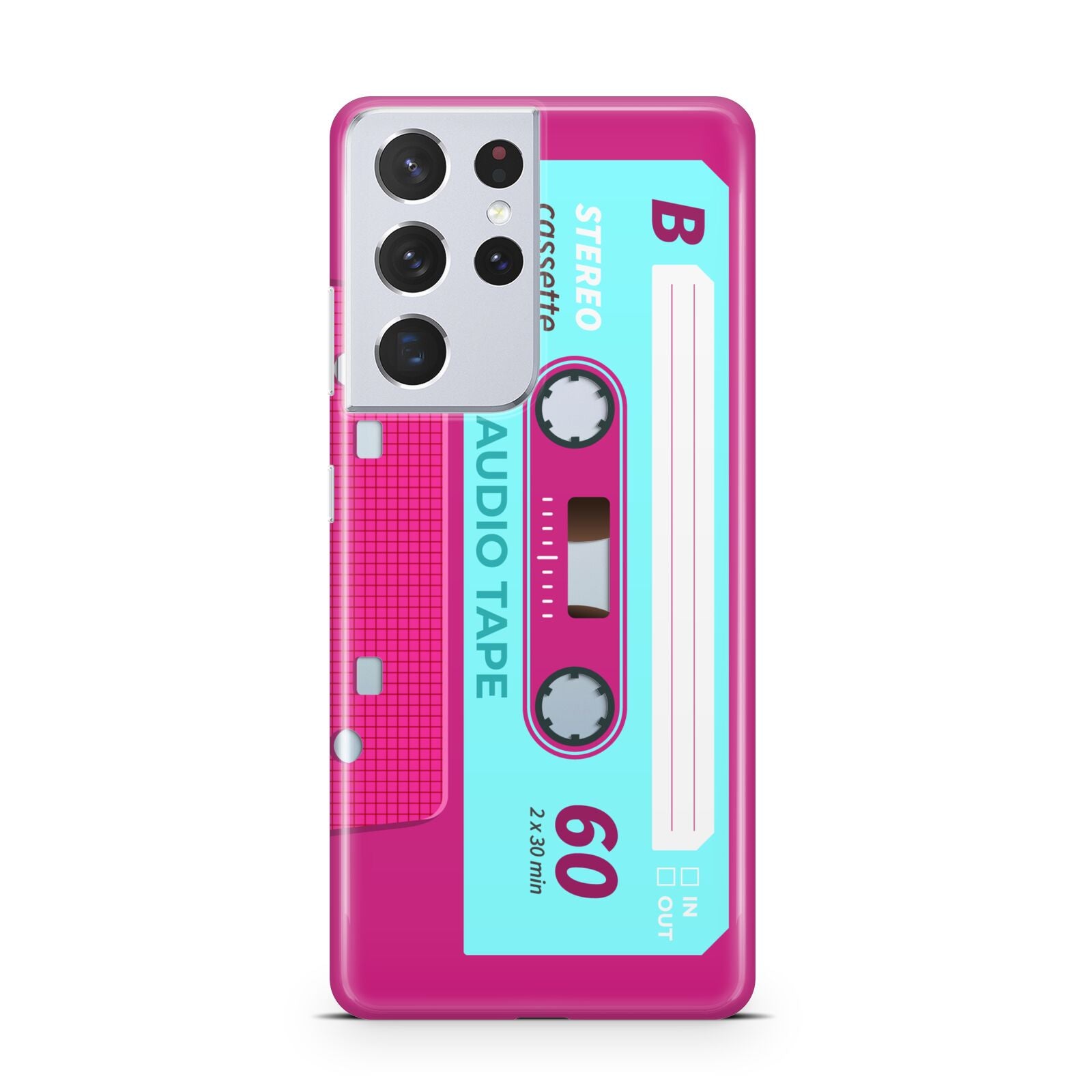 Bright Pink Cassette Tape Samsung S21 Ultra Case