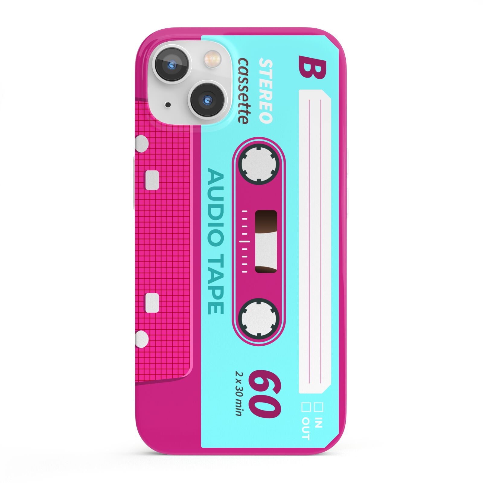 Bright Pink Cassette Tape iPhone 13 Full Wrap 3D Snap Case