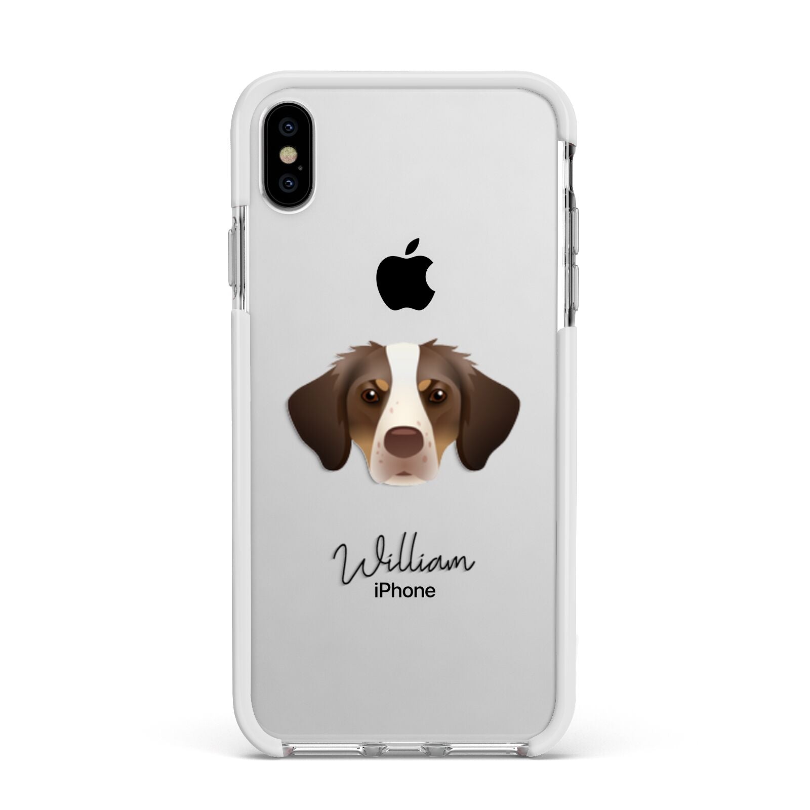 Brittany Personalised Apple iPhone Xs Max Impact Case White Edge on Silver Phone