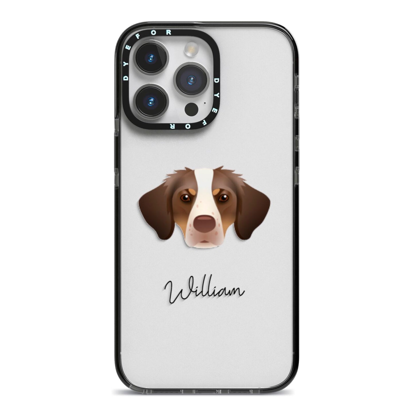 Brittany Personalised iPhone 14 Pro Max Black Impact Case on Silver phone