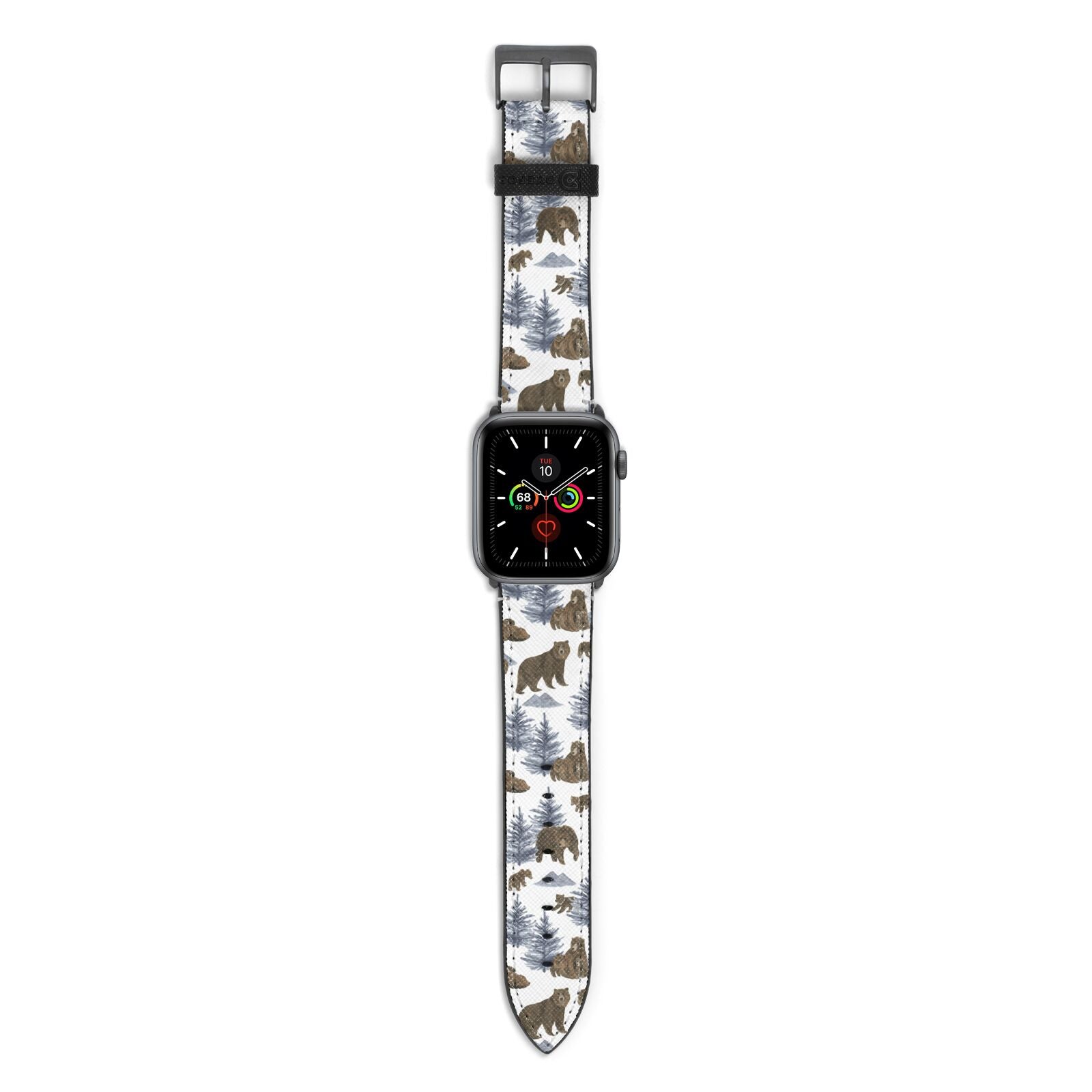 Brown Bear Apple Watch Strap with Space Grey Hardware