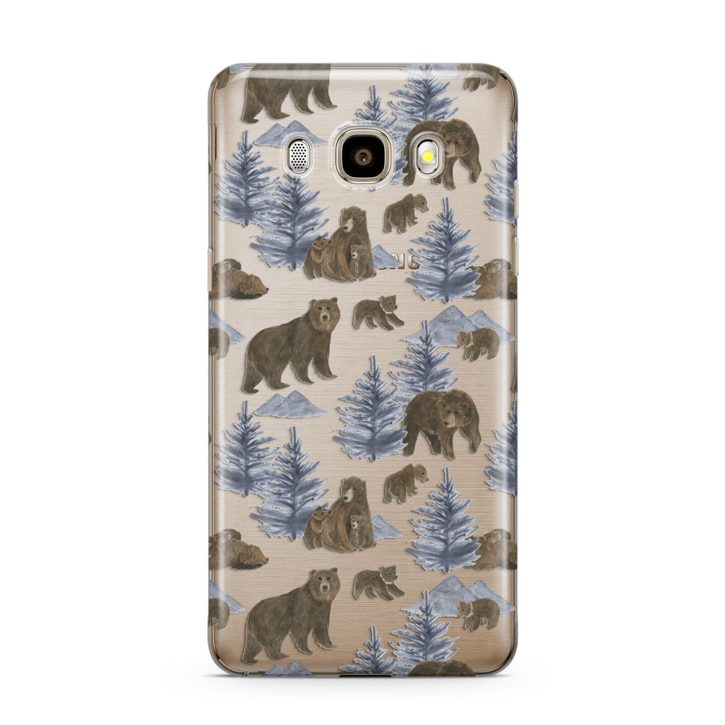 Brown Bear Samsung Galaxy J7 2016 Case on gold phone