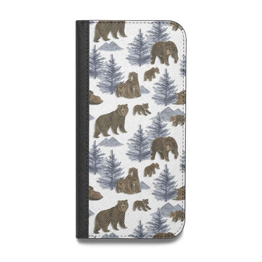 Brown Bear Vegan Leather Flip iPhone Case