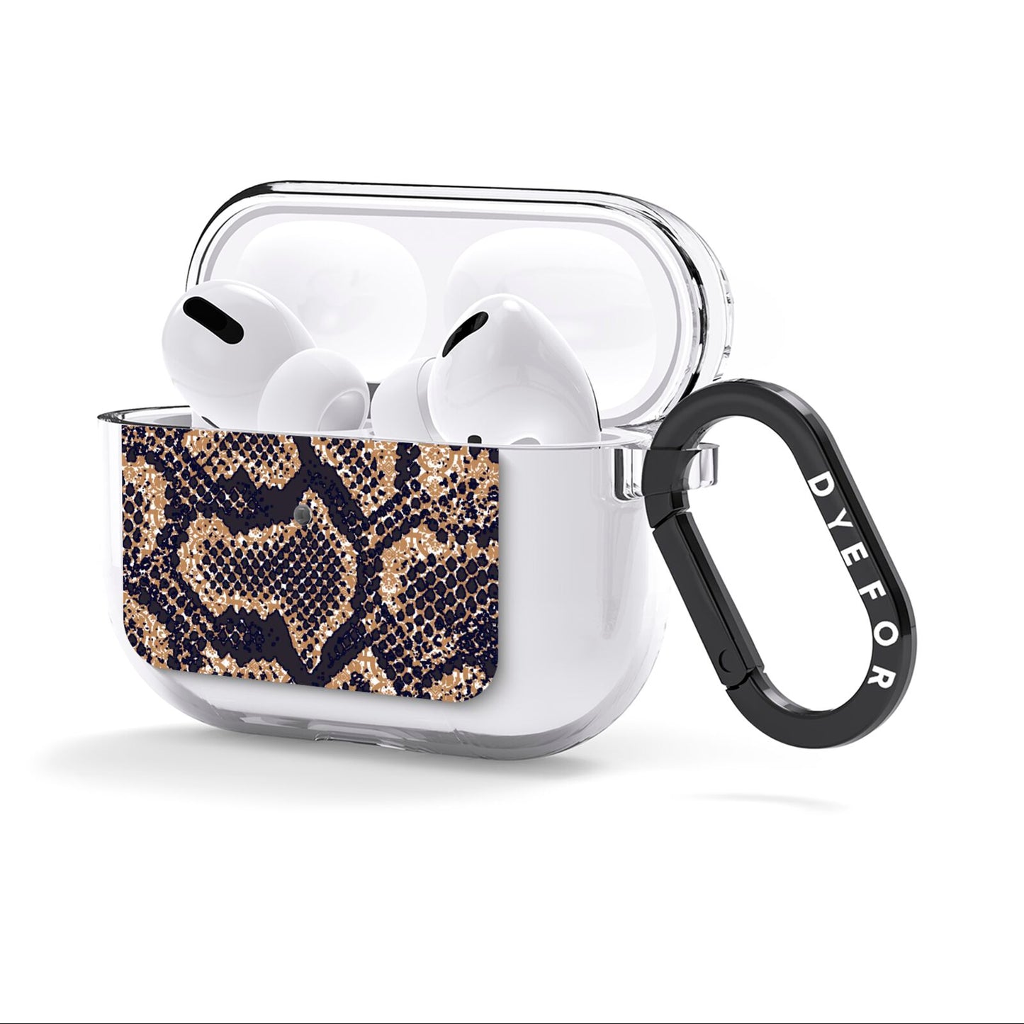 Brown Snakeskin AirPods Clear Case 3rd Gen Side Image