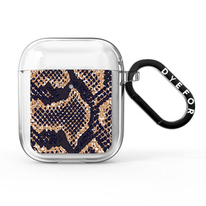 Brown Snakeskin AirPods Case