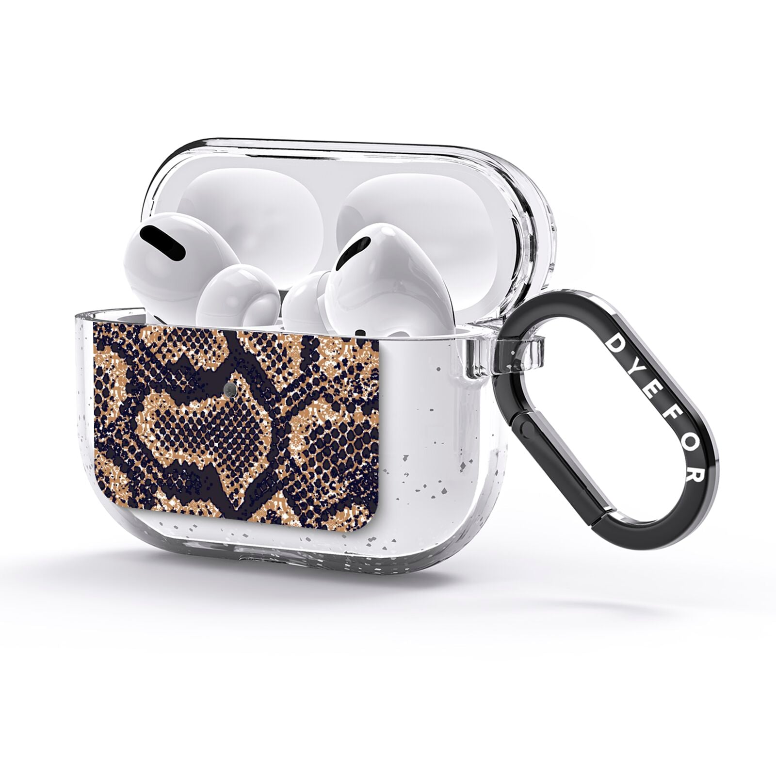 Brown Snakeskin AirPods Glitter Case 3rd Gen Side Image