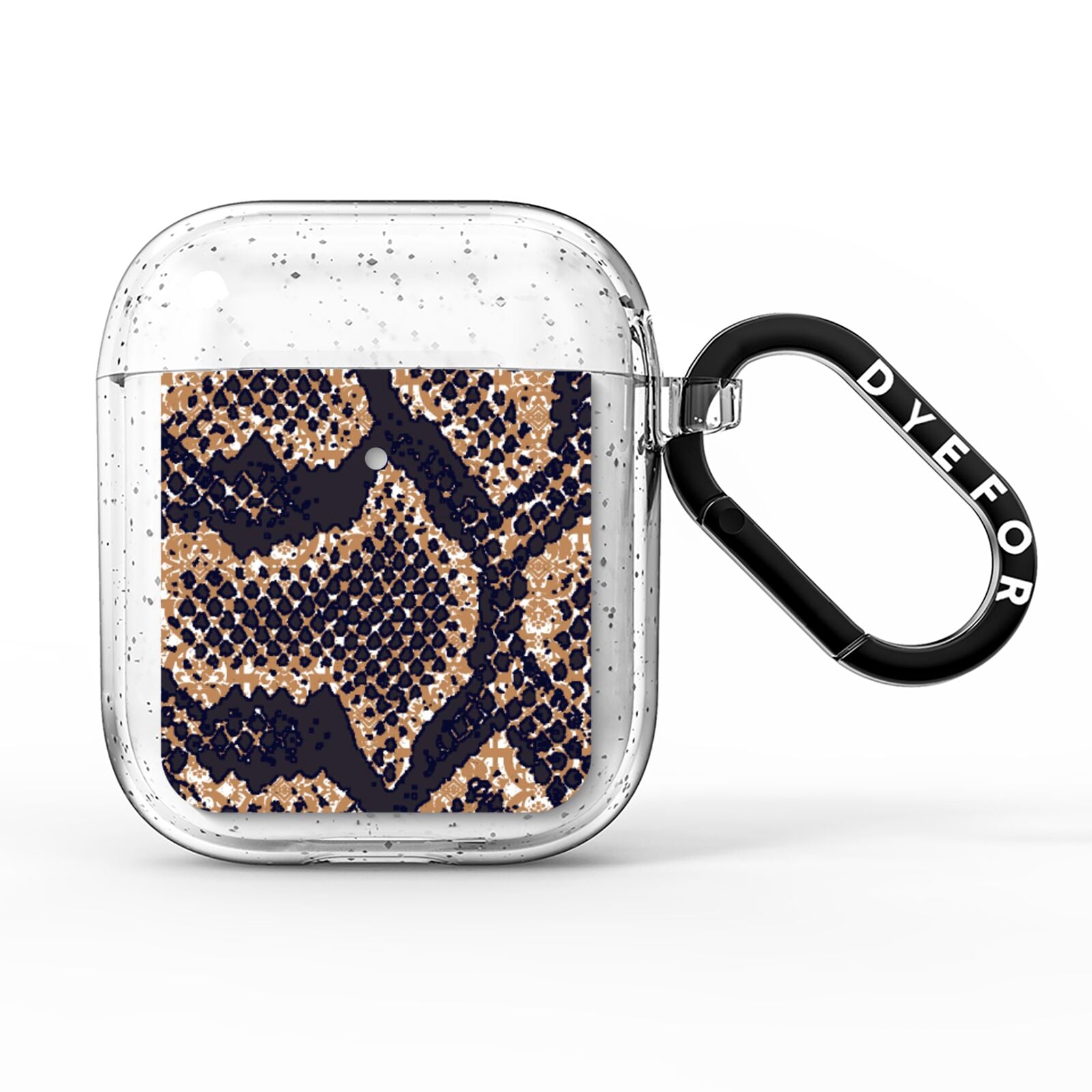 Brown Snakeskin AirPods Glitter Case