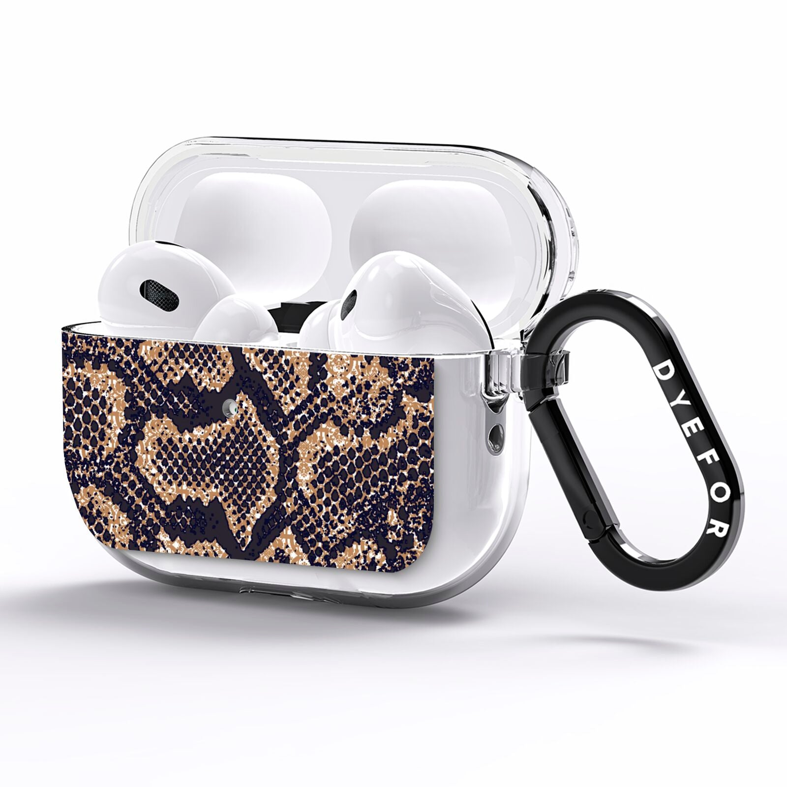 Brown Snakeskin AirPods Pro Clear Case Side Image