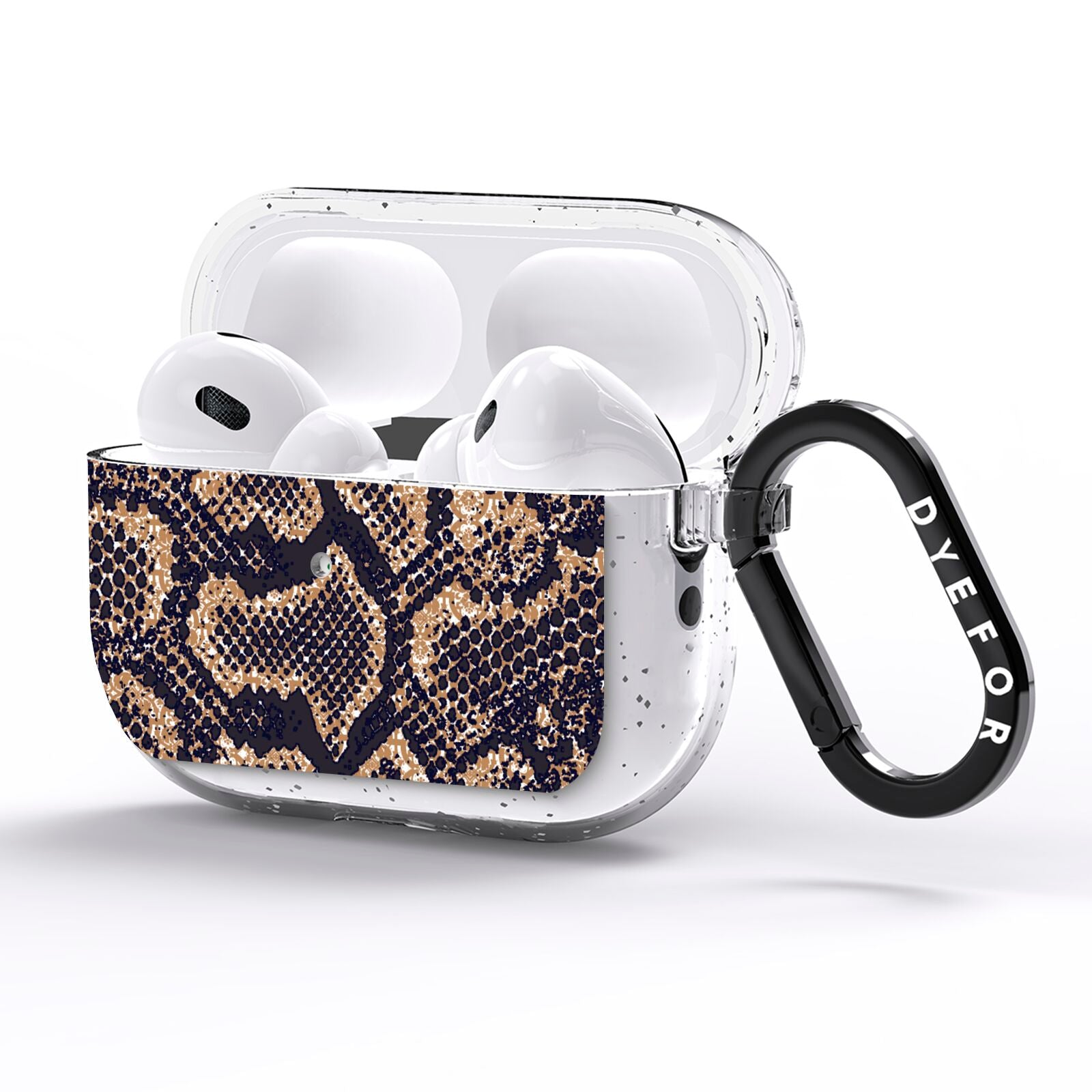 Brown Snakeskin AirPods Pro Glitter Case Side Image