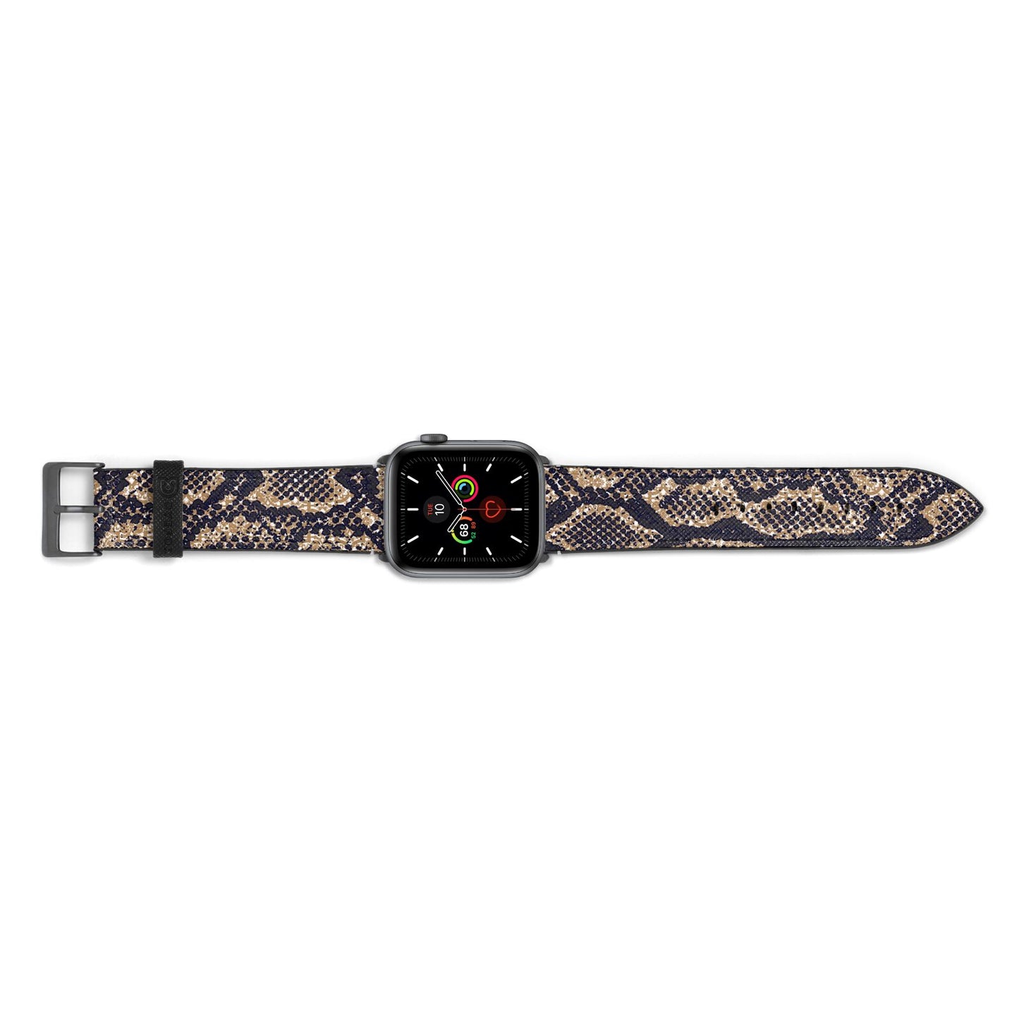 Brown Snakeskin Apple Watch Strap Landscape Image Space Grey Hardware