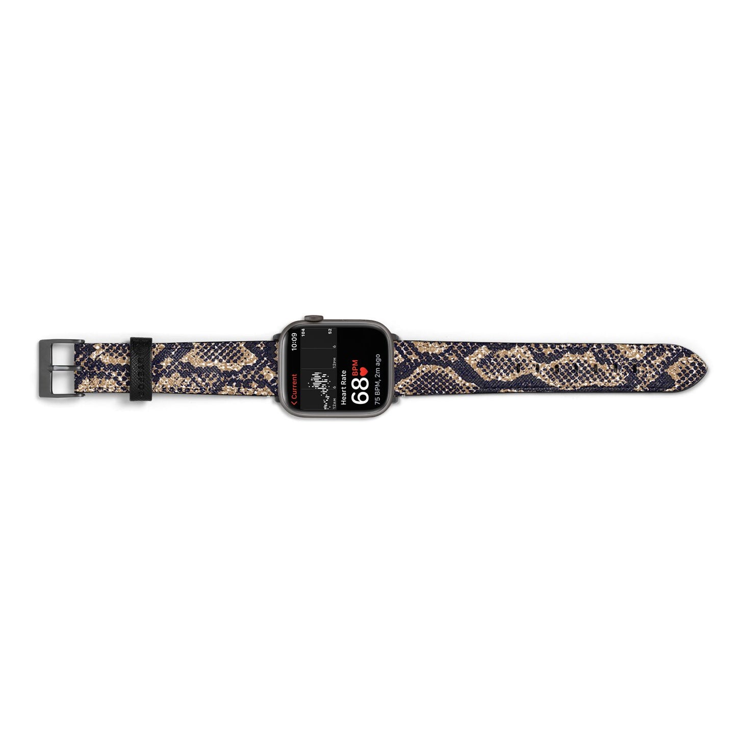 Brown Snakeskin Apple Watch Strap Size 38mm Landscape Image Space Grey Hardware