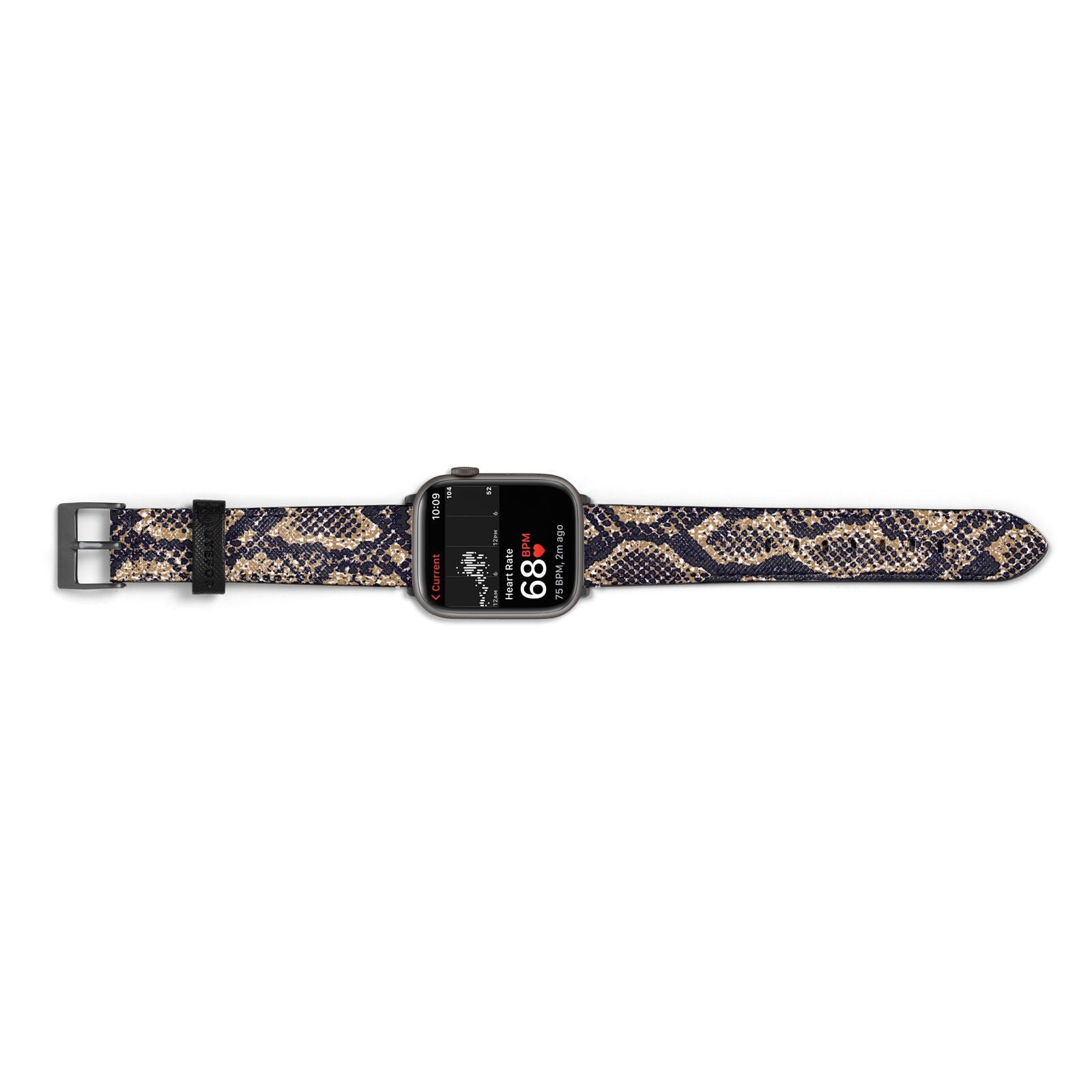 Brown Snakeskin Apple Watch Strap Size 38mm Landscape Image Space Grey Hardware