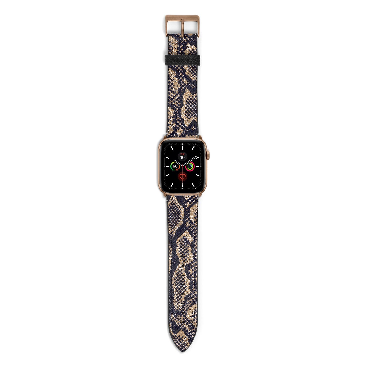 Brown Snakeskin Apple Watch Strap with Gold Hardware