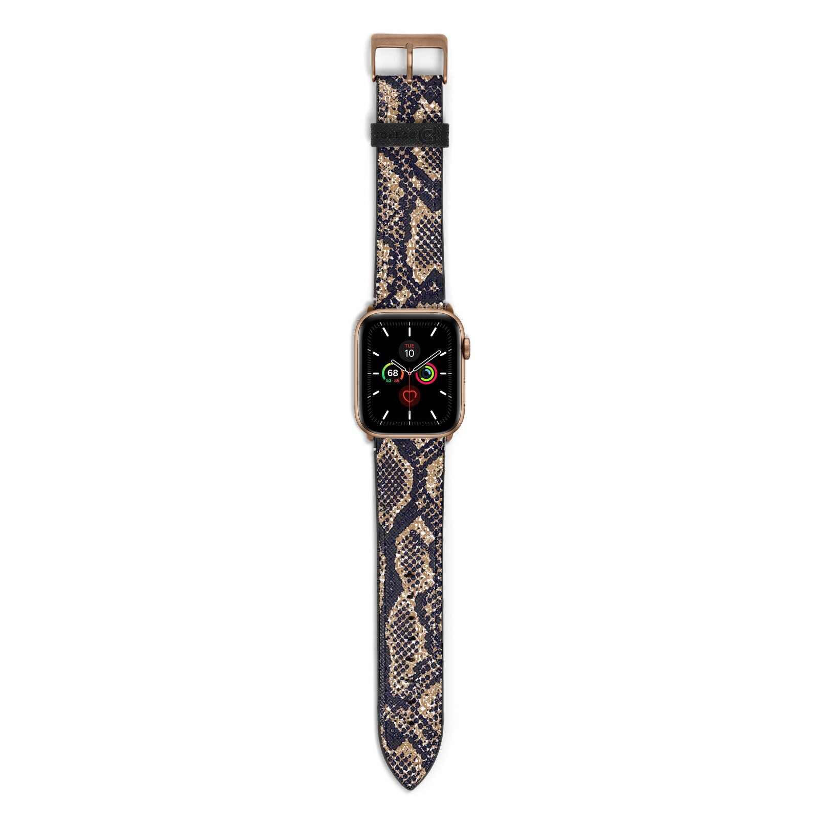 Brown Snakeskin Apple Watch Strap with Gold Hardware