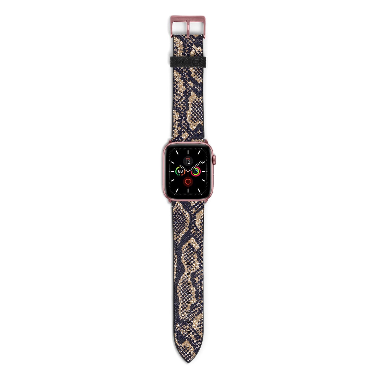 Brown Snakeskin Apple Watch Strap with Rose Gold Hardware