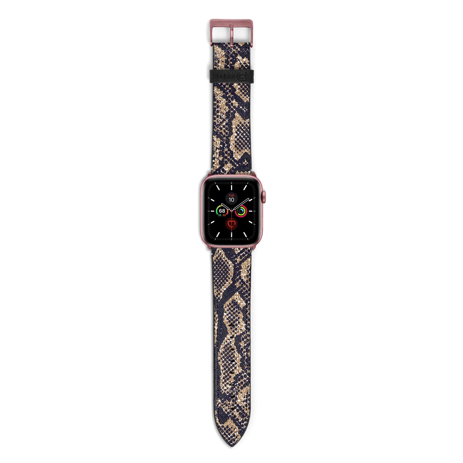 Brown Snakeskin Apple Watch Strap with Rose Gold Hardware