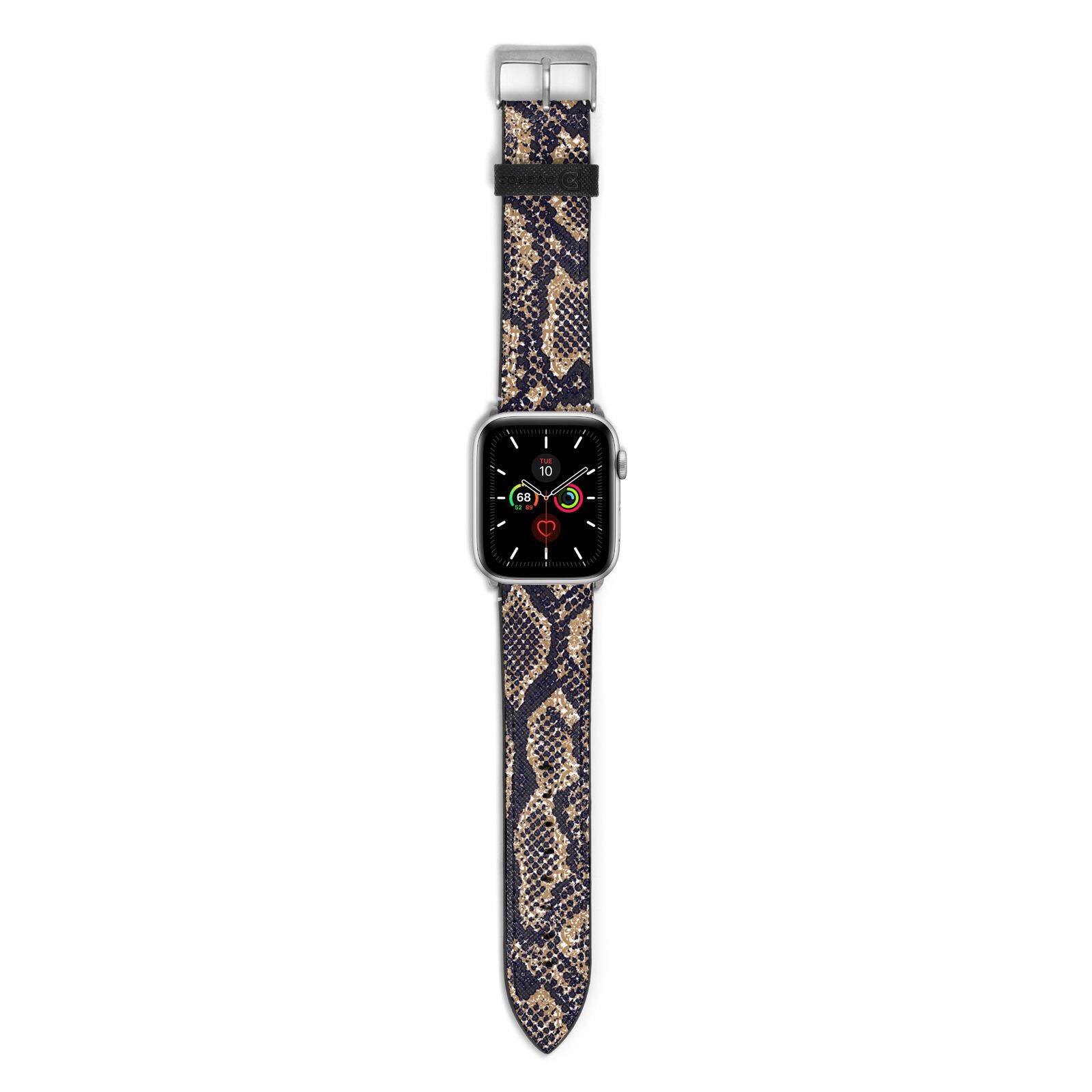 Brown Snakeskin Apple Watch Strap with Silver Hardware