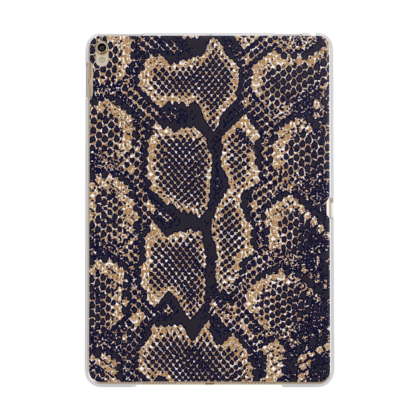 Brown Snakeskin Apple iPad Gold Case